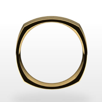 14ky Square Comfort Fit Band with Ice finish - eklektic jewelry studio