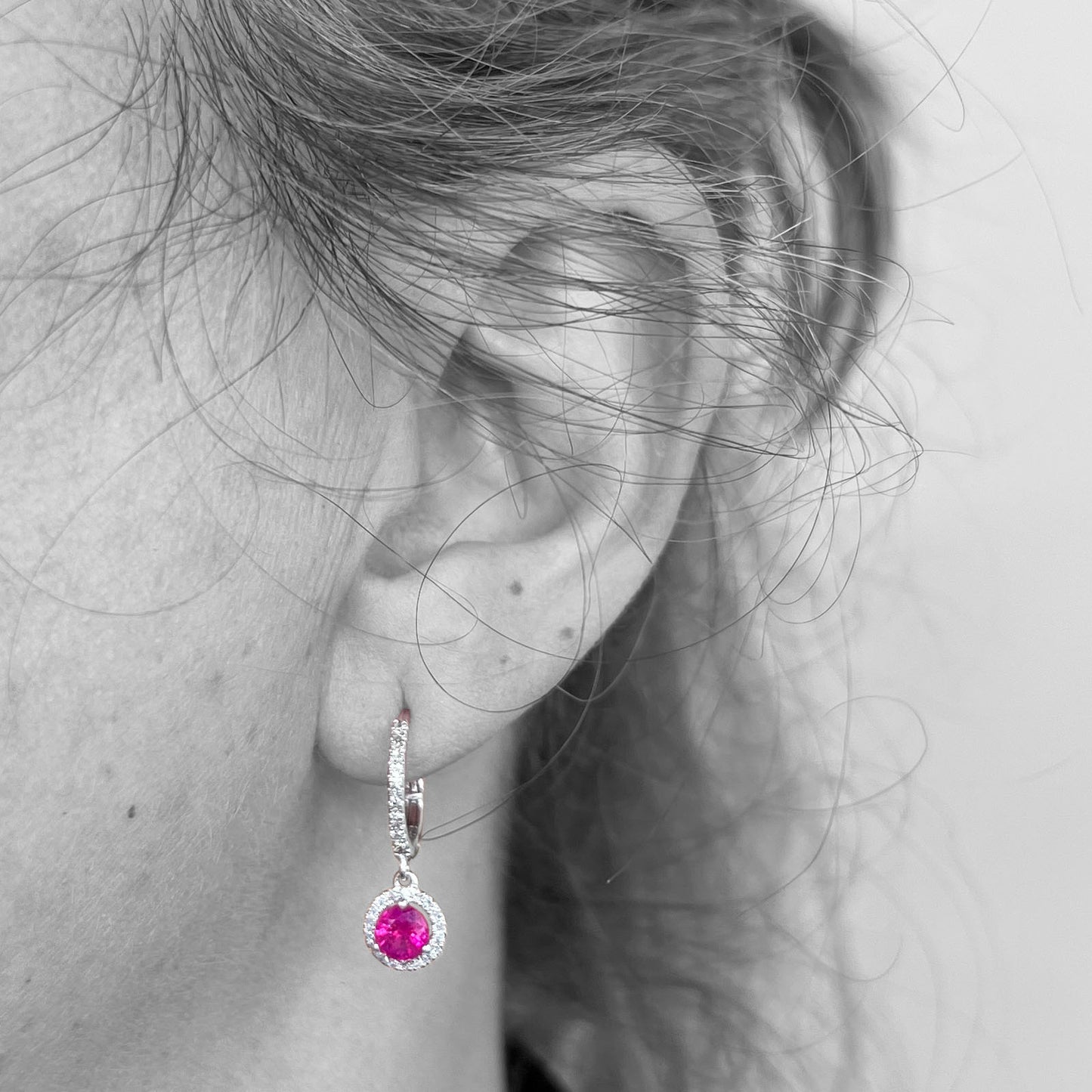 14kw Ruby and Diamond Earrings
