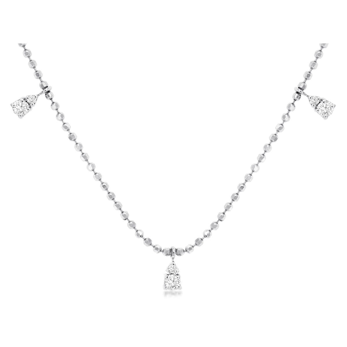 14kw Diamond Dangles Necklace 0.33ctw