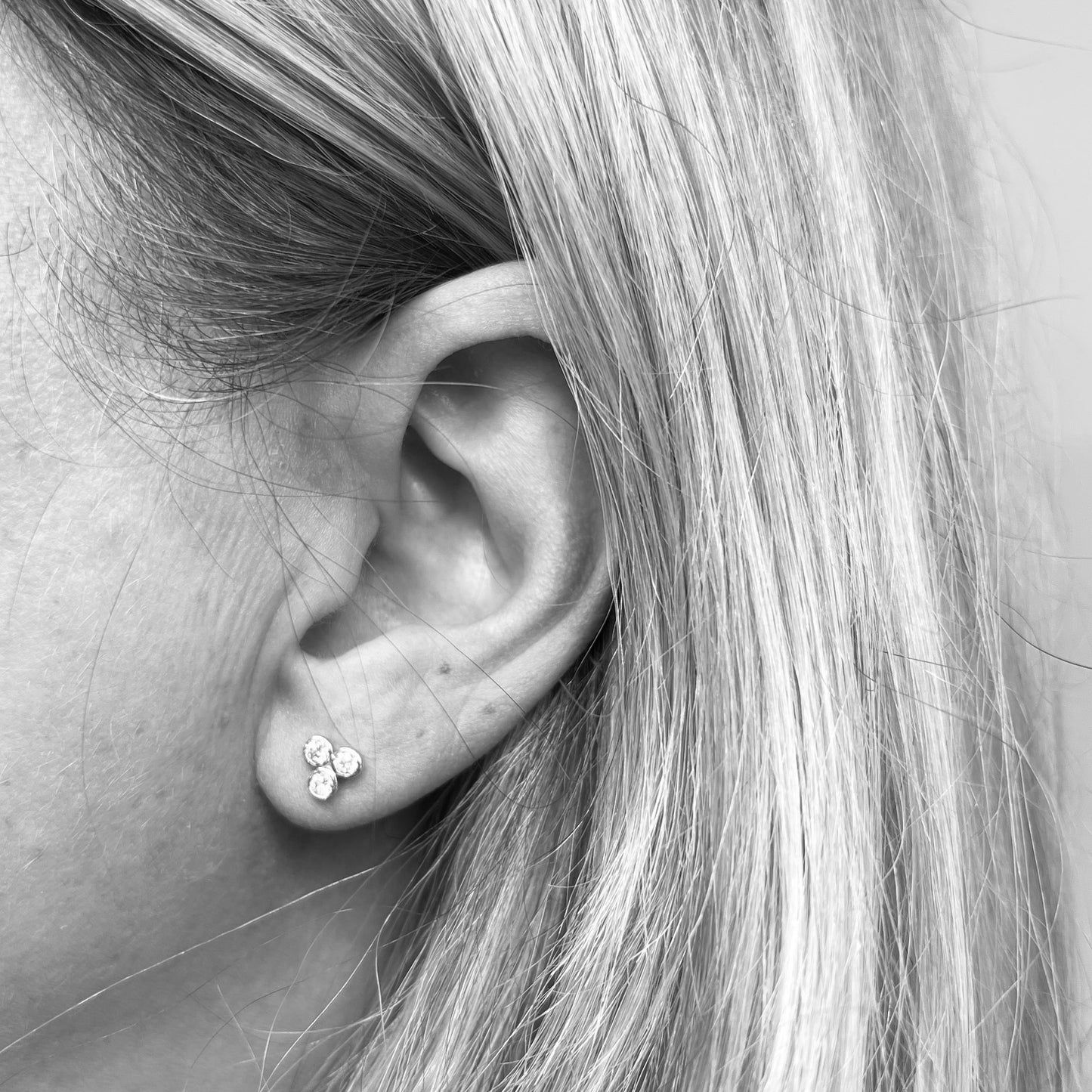 14kw Diamond Clover Earrings