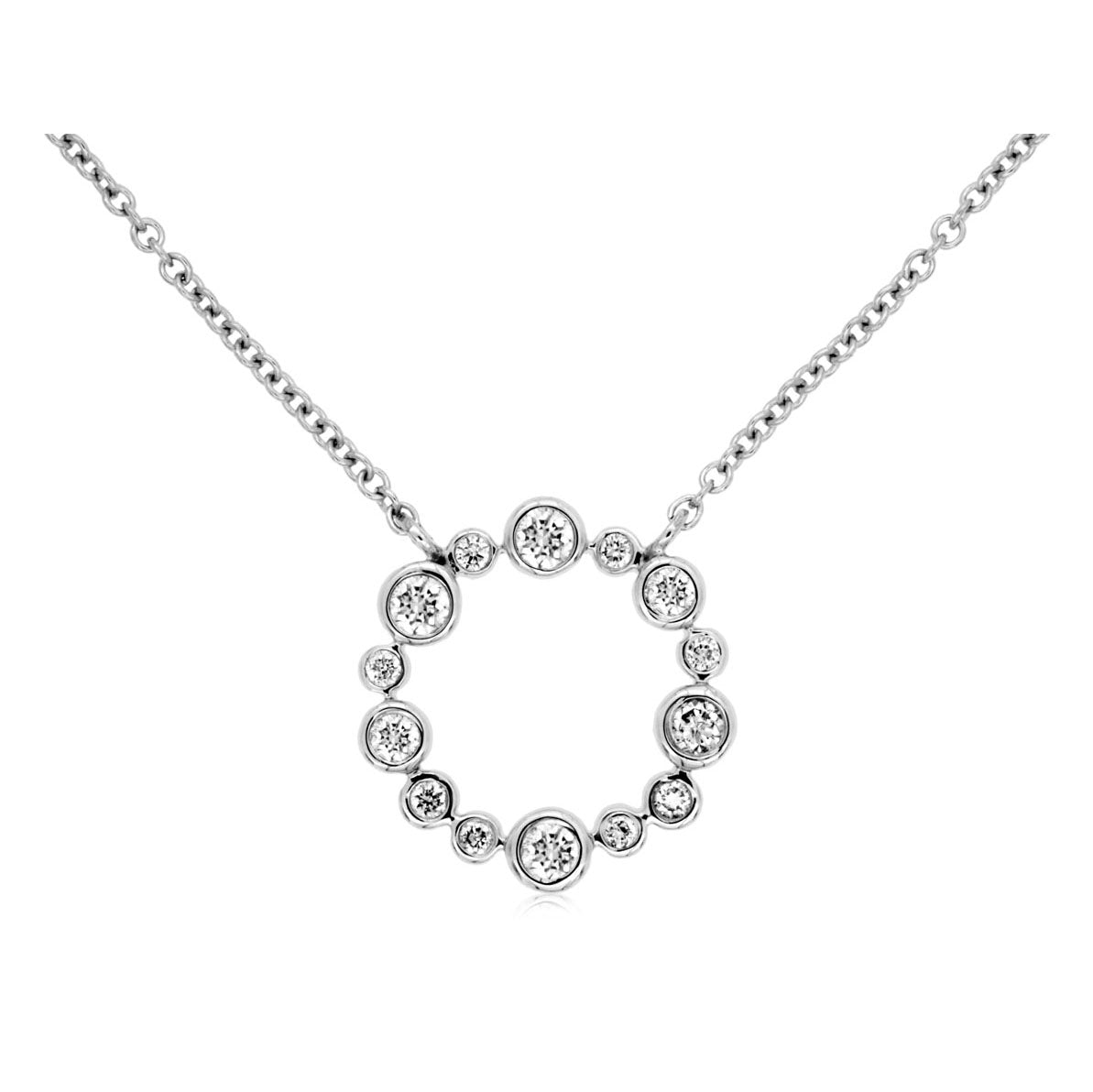 14kw Diamond Circle Necklace 0.26ct
