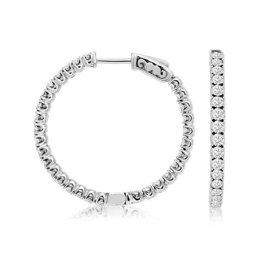 14kw Diamond Hoop Earrings 2ctw - eklektic jewelry studio