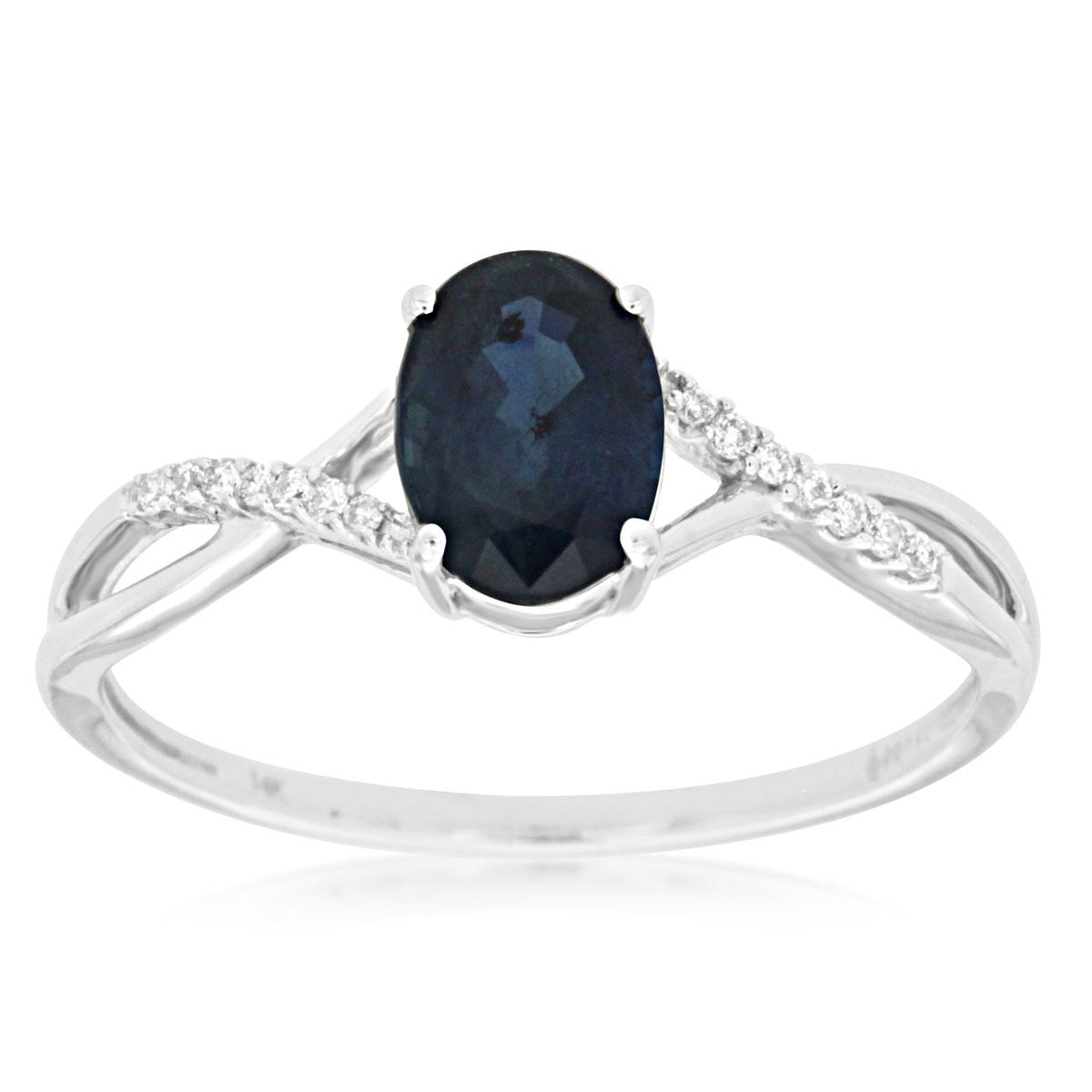 14kw Blue Sapphire and Diamond Ring