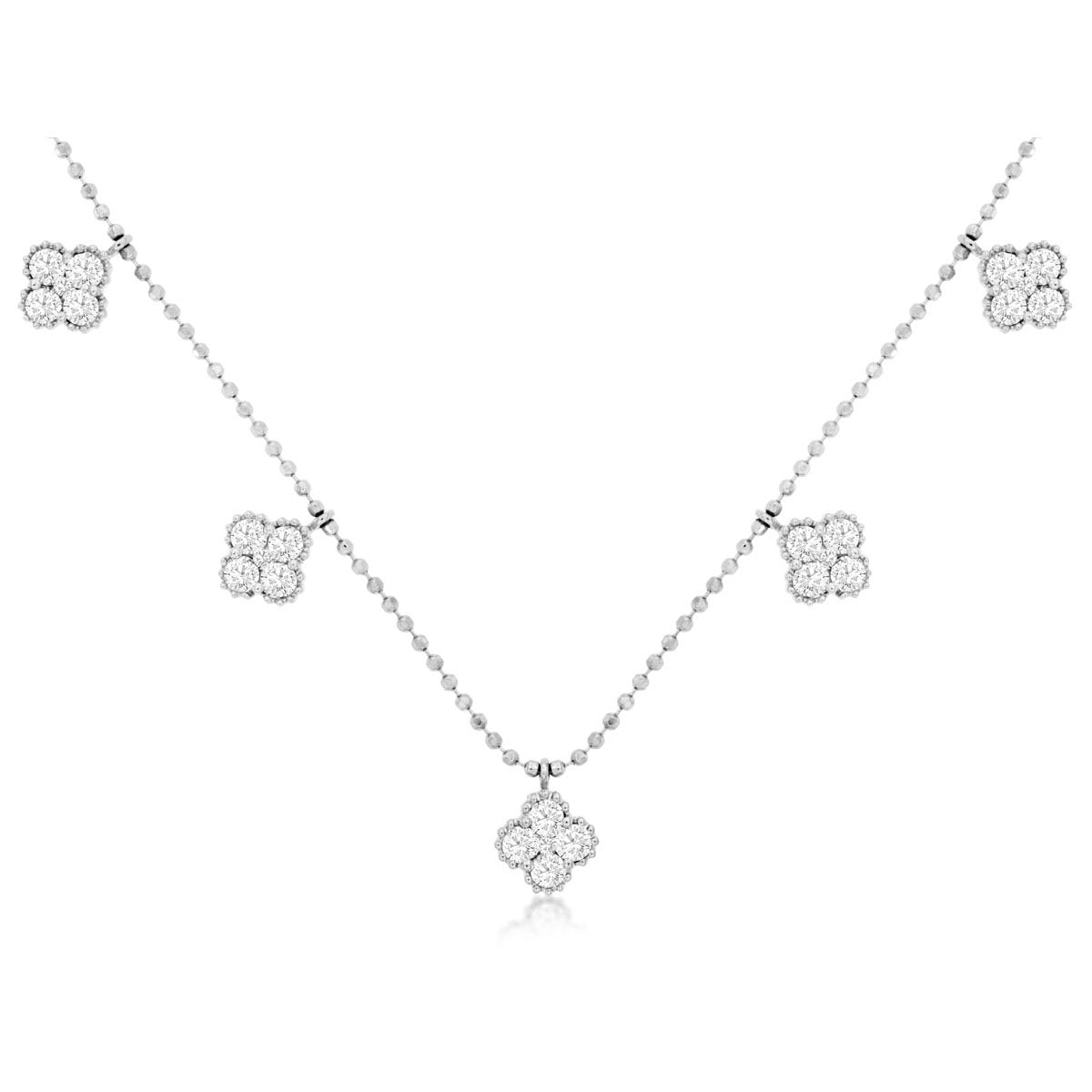 14kw Diamond Clover Necklace