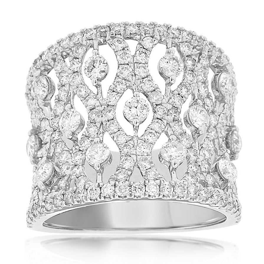 14kw Wide Filigree Diamond Ring - eklektic jewelry studio