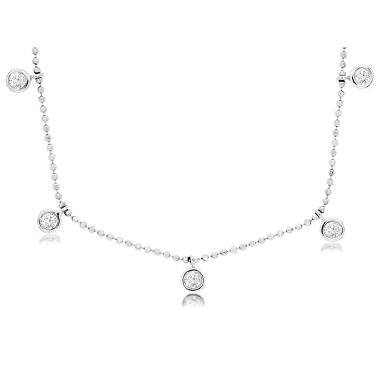 14kw Diamond Dangles Necklace 0.50ctw