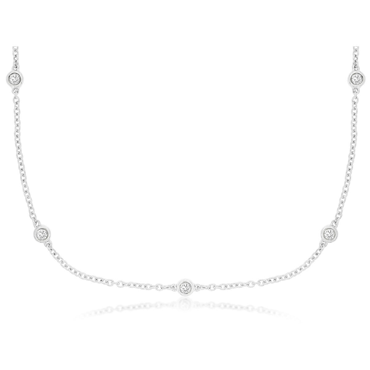 14kw Diamond By the Yard Necklace 0.20ctw