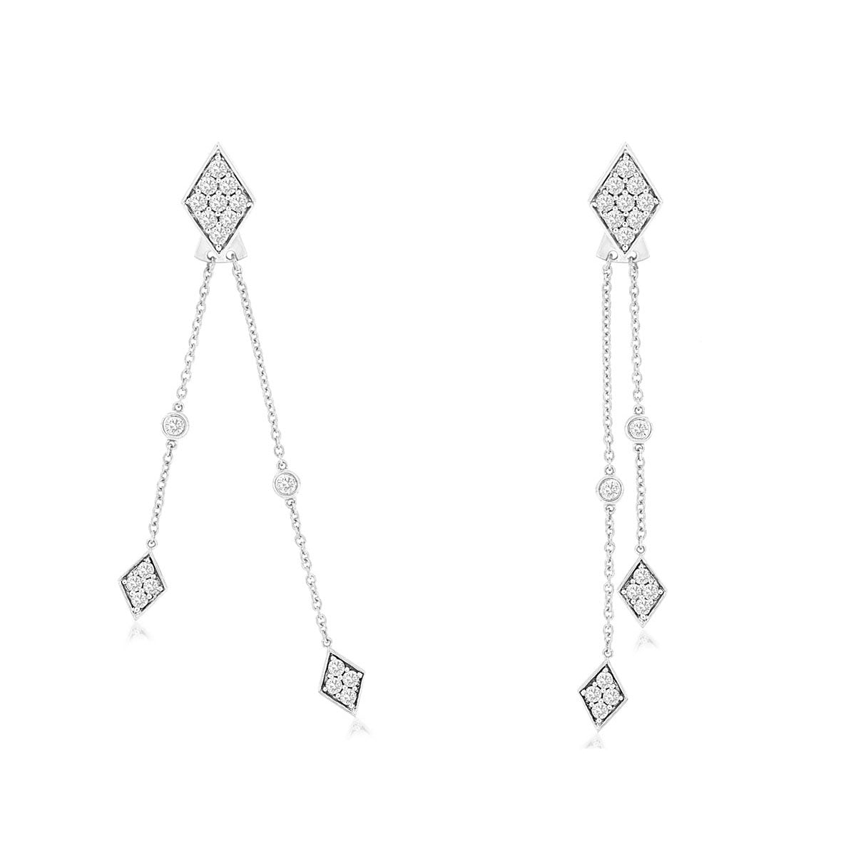 14kw diamond dangle earrings
