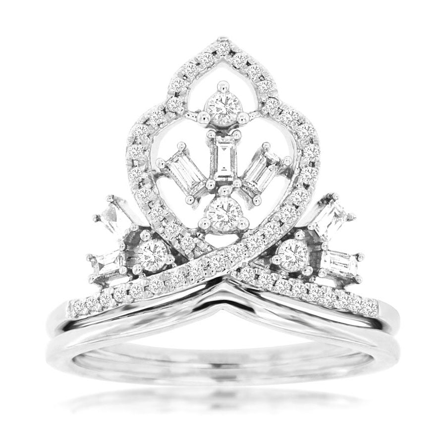 14kw Diamond Large Crown Ring - eklektic jewelry studio
