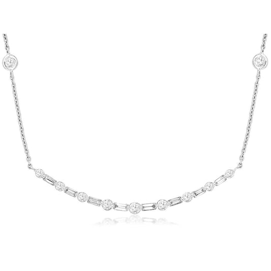 14kw Diamond Bar Necklace