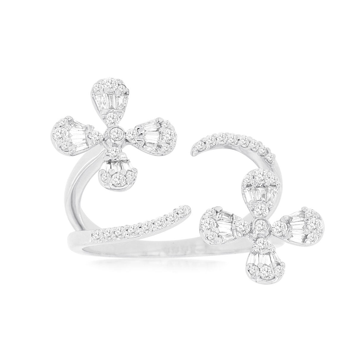 14kw Diamond Flowers Open Ring - eklektic jewelry studio
