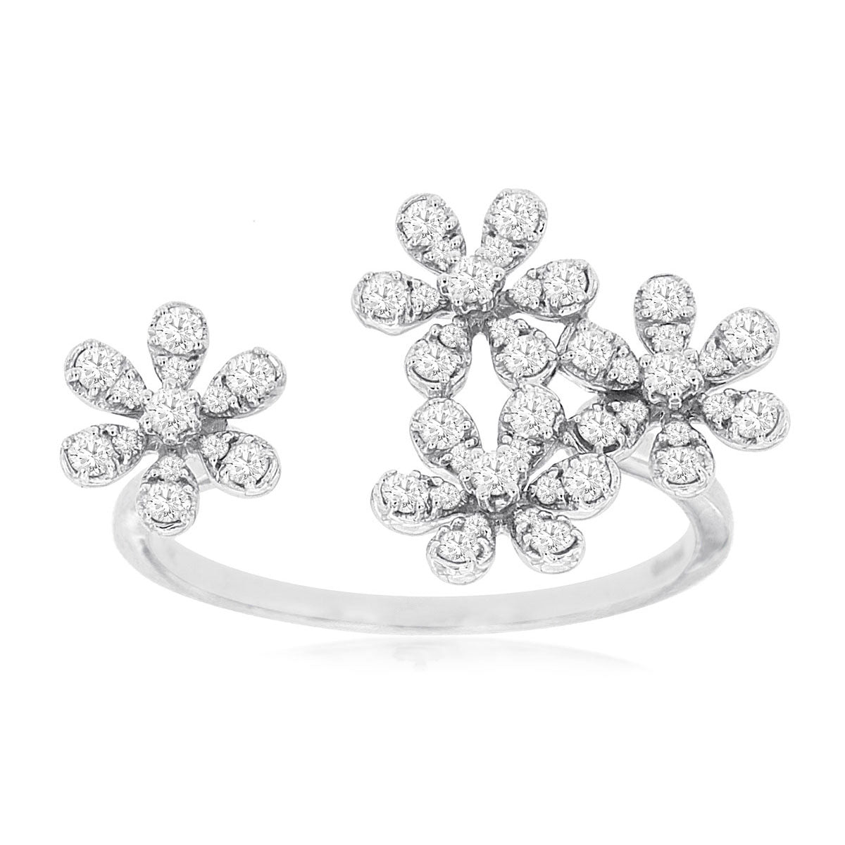 14kw Diamond Flowers Ring