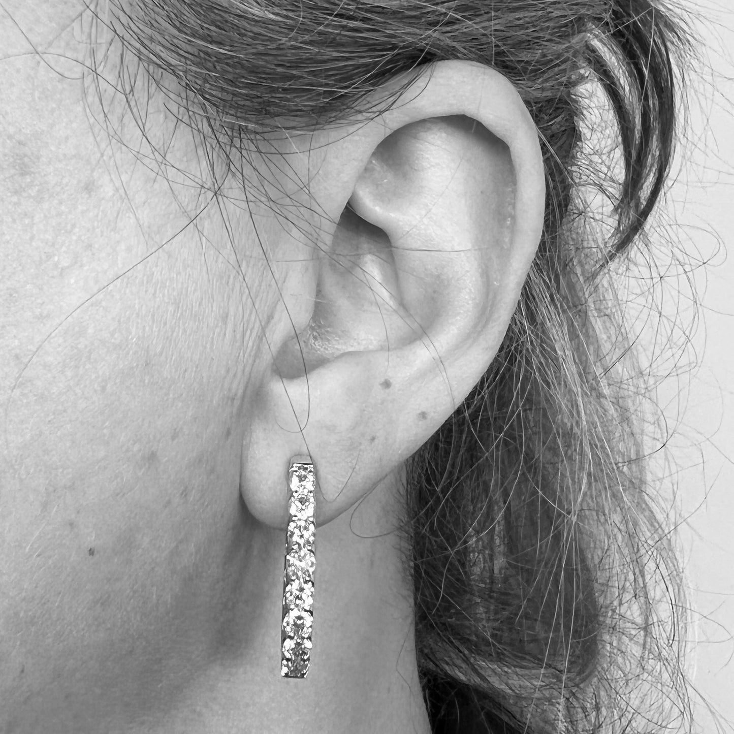 14kw Diamond Hoop Earrings 3ctw 26mm