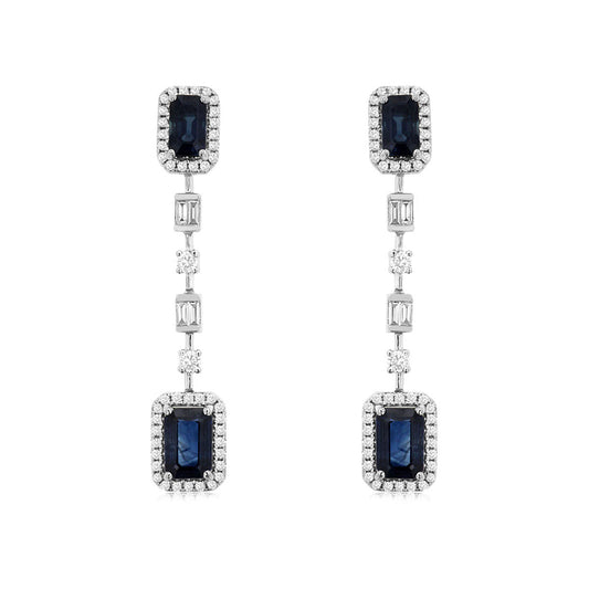 14kw Sapphire and Diamond Earrings