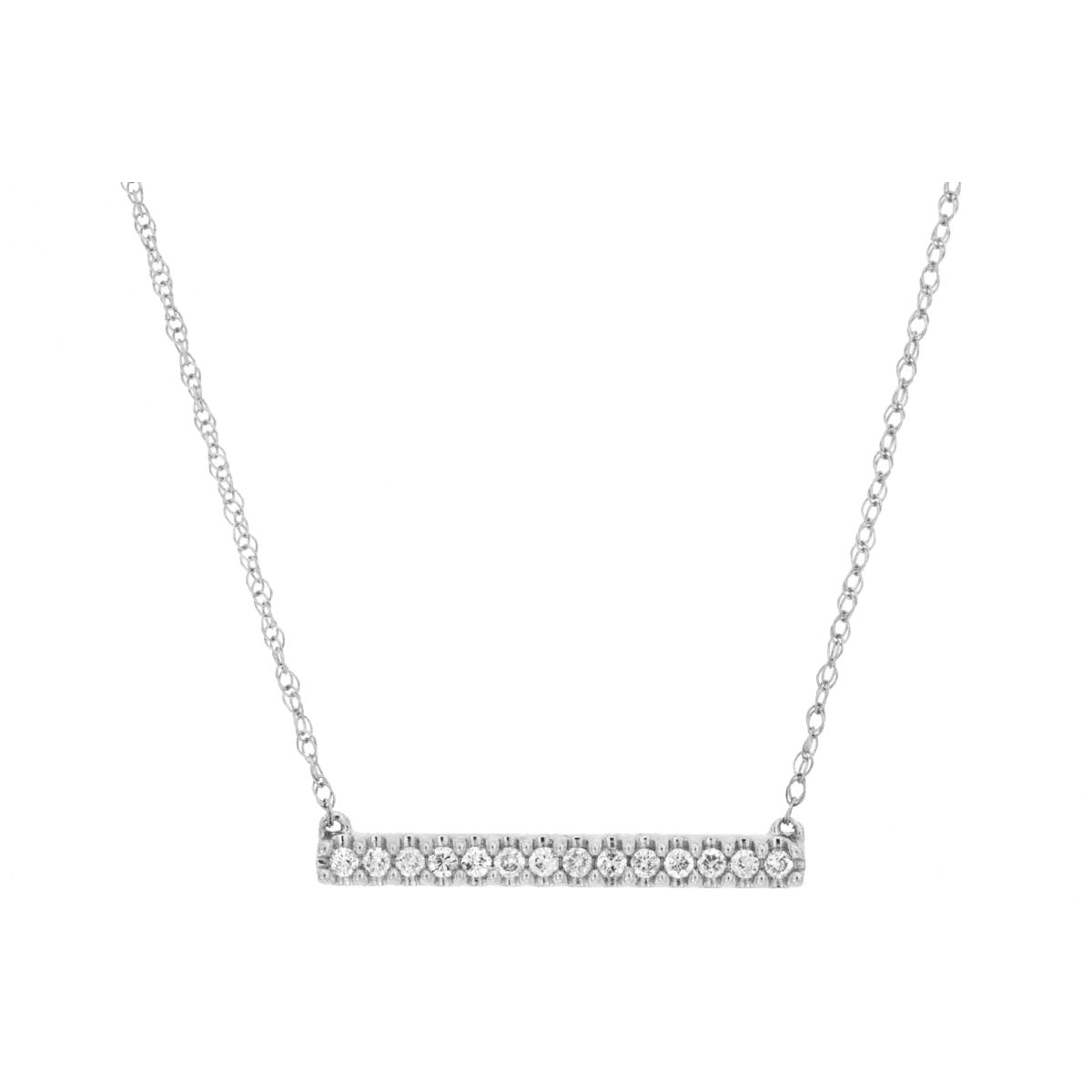 14kw Diamond Bar Necklace
