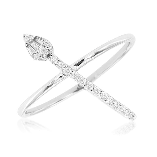 14kw Diamond Arrow Ring - eklektic jewelry studio