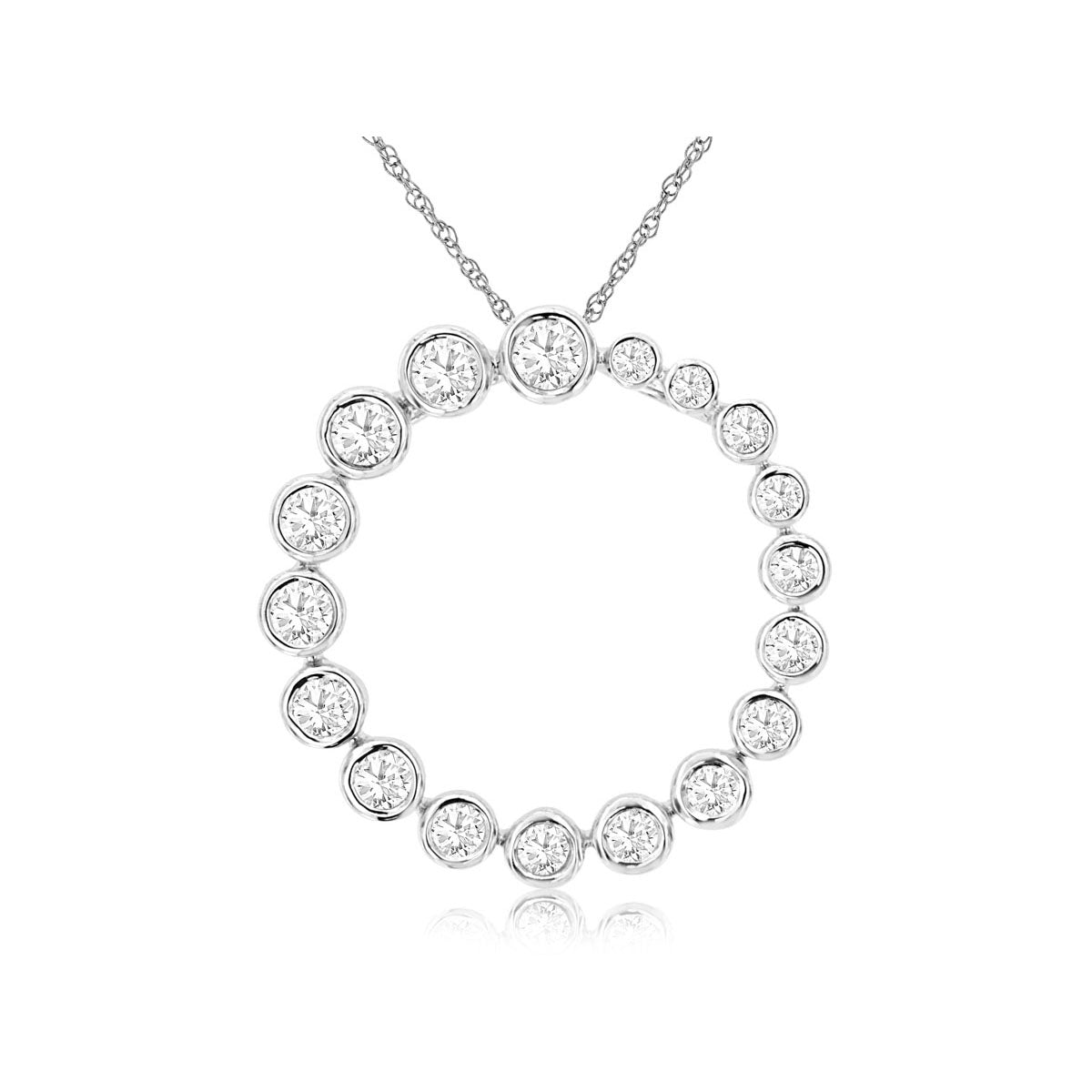 14kw Diamond Circle Necklace 0.55ct