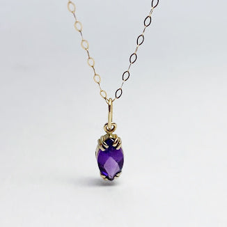 14ky Marquise Amethyst Pendant - eklektic jewelry studio