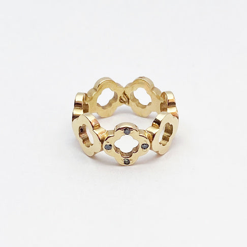 14ky Abbey Band with Blue Diamonds - eklektic jewelry studio