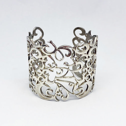 Silver Wide Cuff Bracelet - eklektic jewelry studio