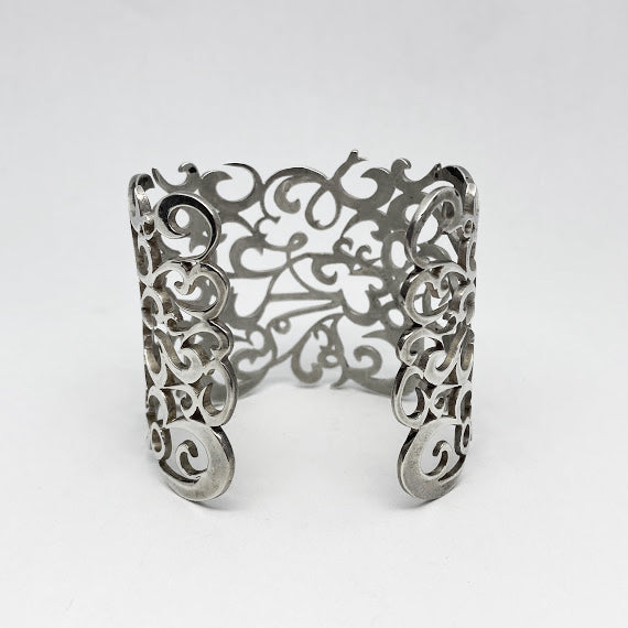 Silver Wide Cuff Bracelet - eklektic jewelry studio