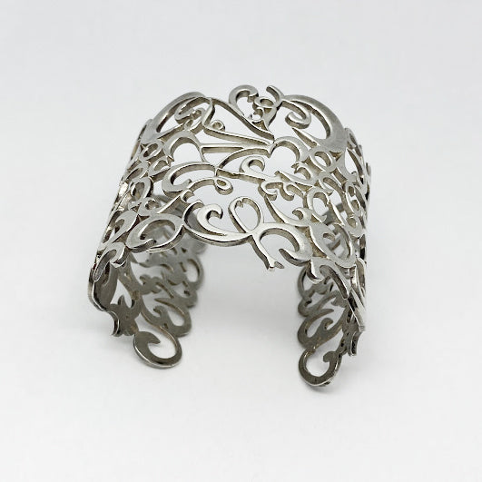 Silver Wide Cuff Bracelet - eklektic jewelry studio
