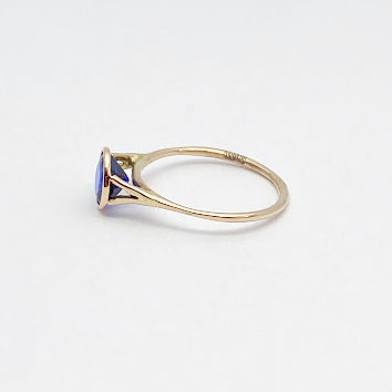 14ky Synthetic Blue Spinel Ring - eklektic jewelry studio