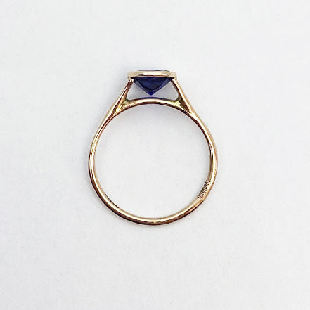 14ky Synthetic Blue Spinel Ring - eklektic jewelry studio