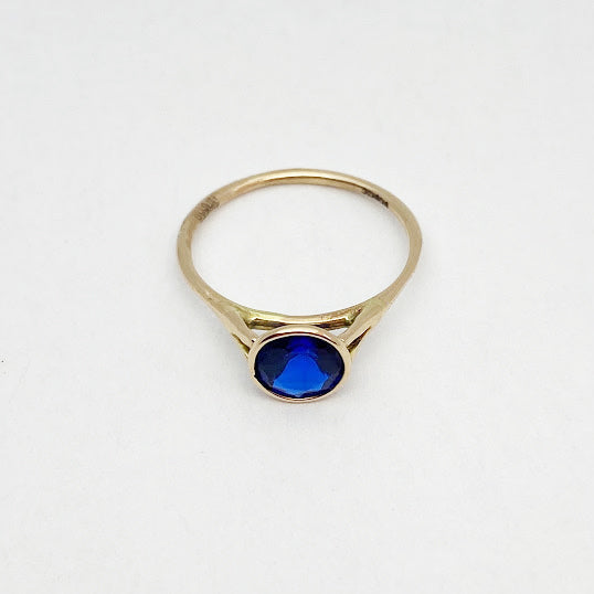 14ky Synthetic Blue Spinel Ring - eklektic jewelry studio