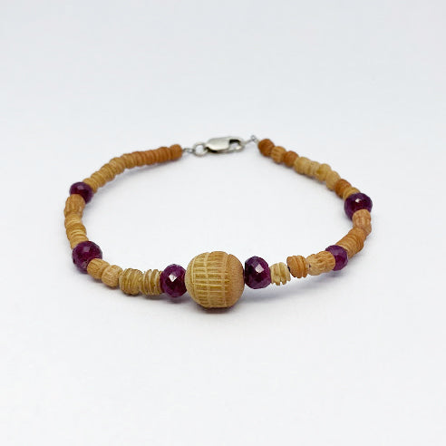 Clay and Ruby Beads Bracelet - eklektic jewelry studio