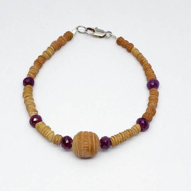 Clay and Ruby Beads Bracelet - eklektic jewelry studio