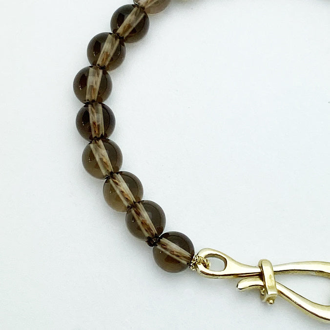 Vermeil Smoky Quartz Bead Bracelet - eklektic jewelry studio