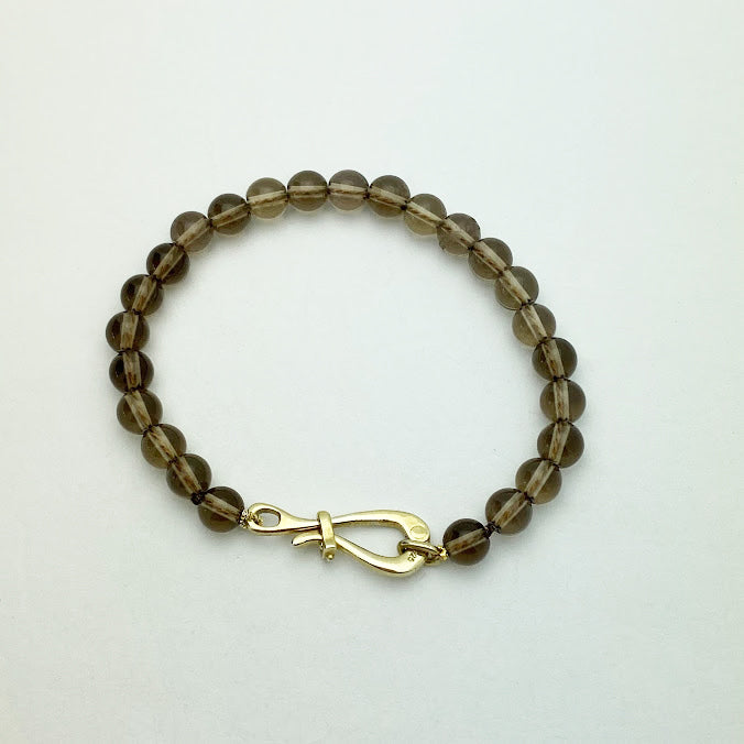 Vermeil Smoky Quartz Bead Bracelet - eklektic jewelry studio