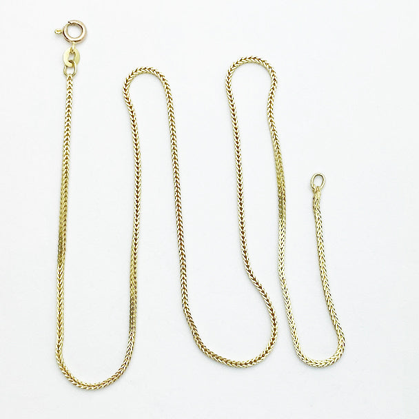 14ky Italian square snake chain 18" 1.2mm - eklektic jewelry studio