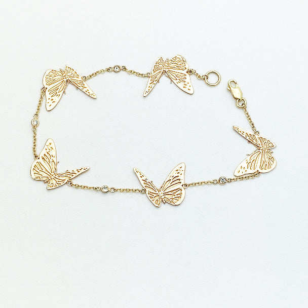 14ky Monarch Butterfly Bracelet with Diamonds - eklektic jewelry studio