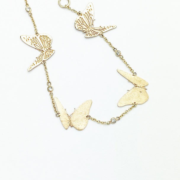 14ky Monarch Butterfly Bracelet with Diamonds - eklektic jewelry studio
