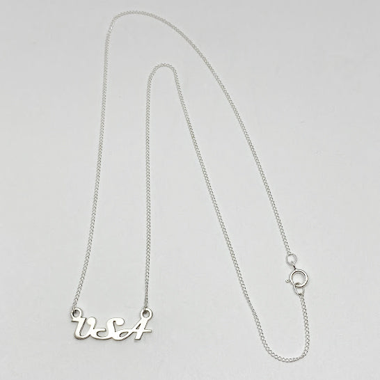 Silver "USA" Necklace - eklektic jewelry studio