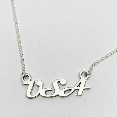 Silver "USA" Necklace - eklektic jewelry studio