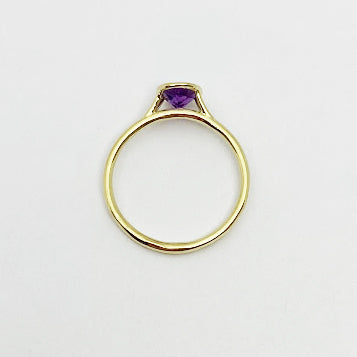 18ky Amethyst Bezel Ring - eklektic jewelry studio