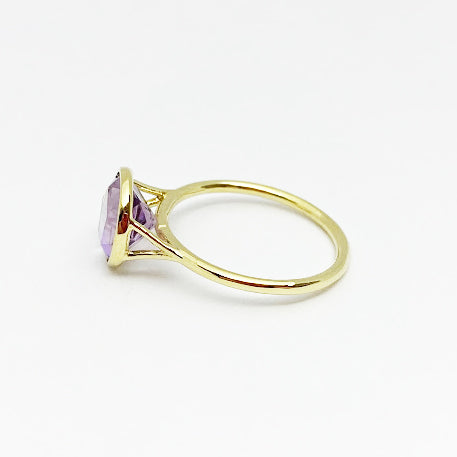 18ky Texas Star Amethyst Bezel Ring - eklektic jewelry studio