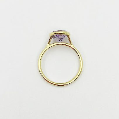 18ky Texas Star Amethyst Bezel Ring - eklektic jewelry studio