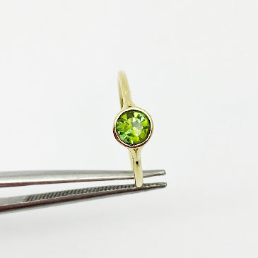 18ky Green Tourmaline Bezel Ring - eklektic jewelry studio
