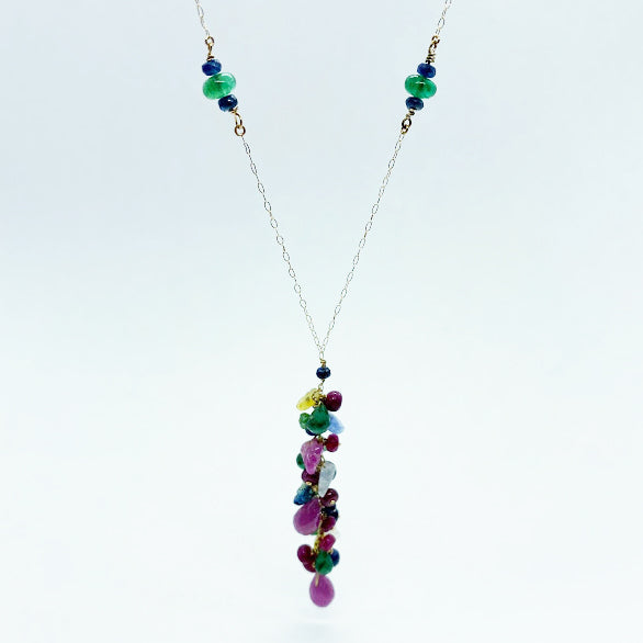 Precious Gems Waterfall Necklace - eklektic jewelry studio