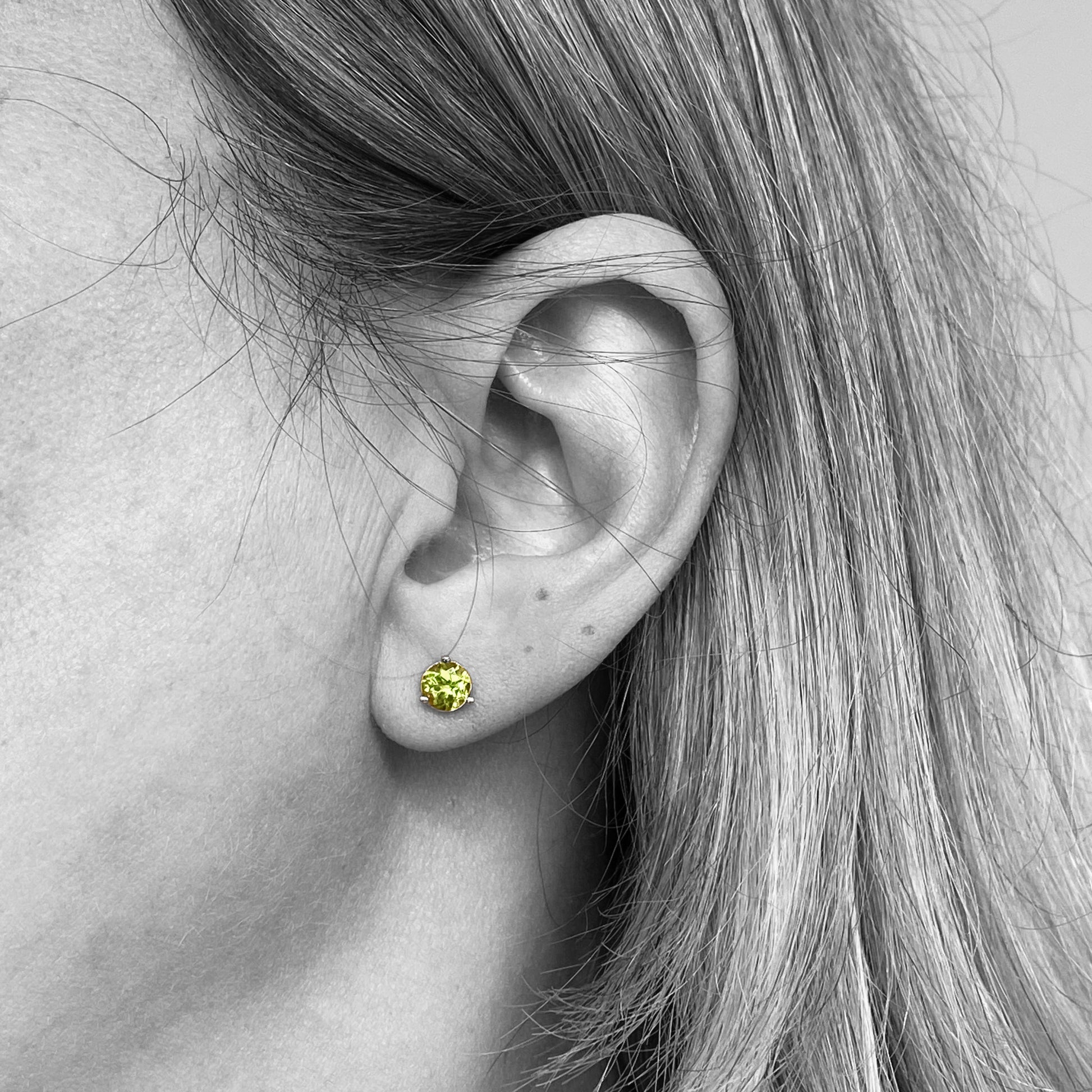 14kw Arizona Peridot Stud Earrings - eklektic jewelry studio