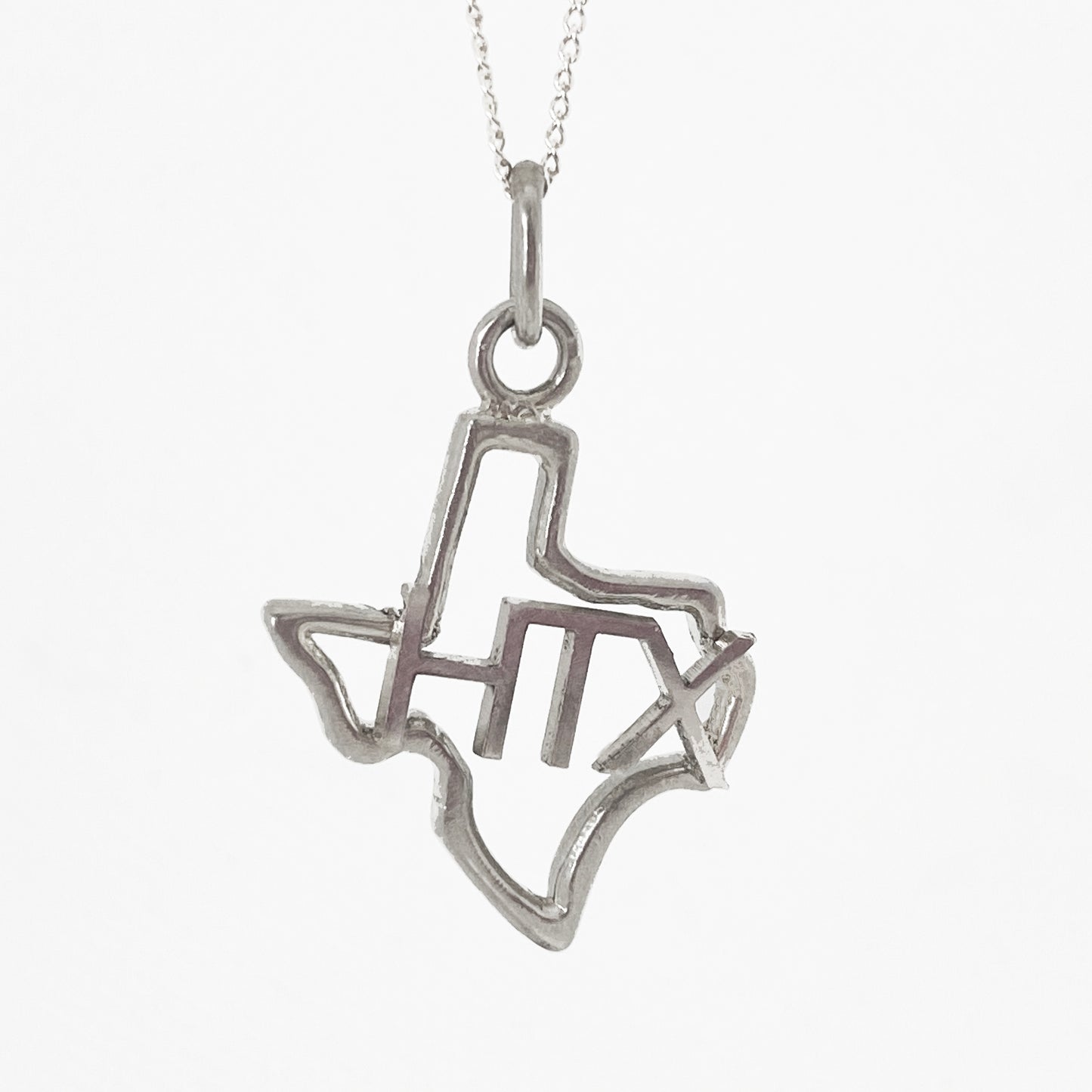 Silver Texas Charm Pendant HTX - eklektic jewelry studio