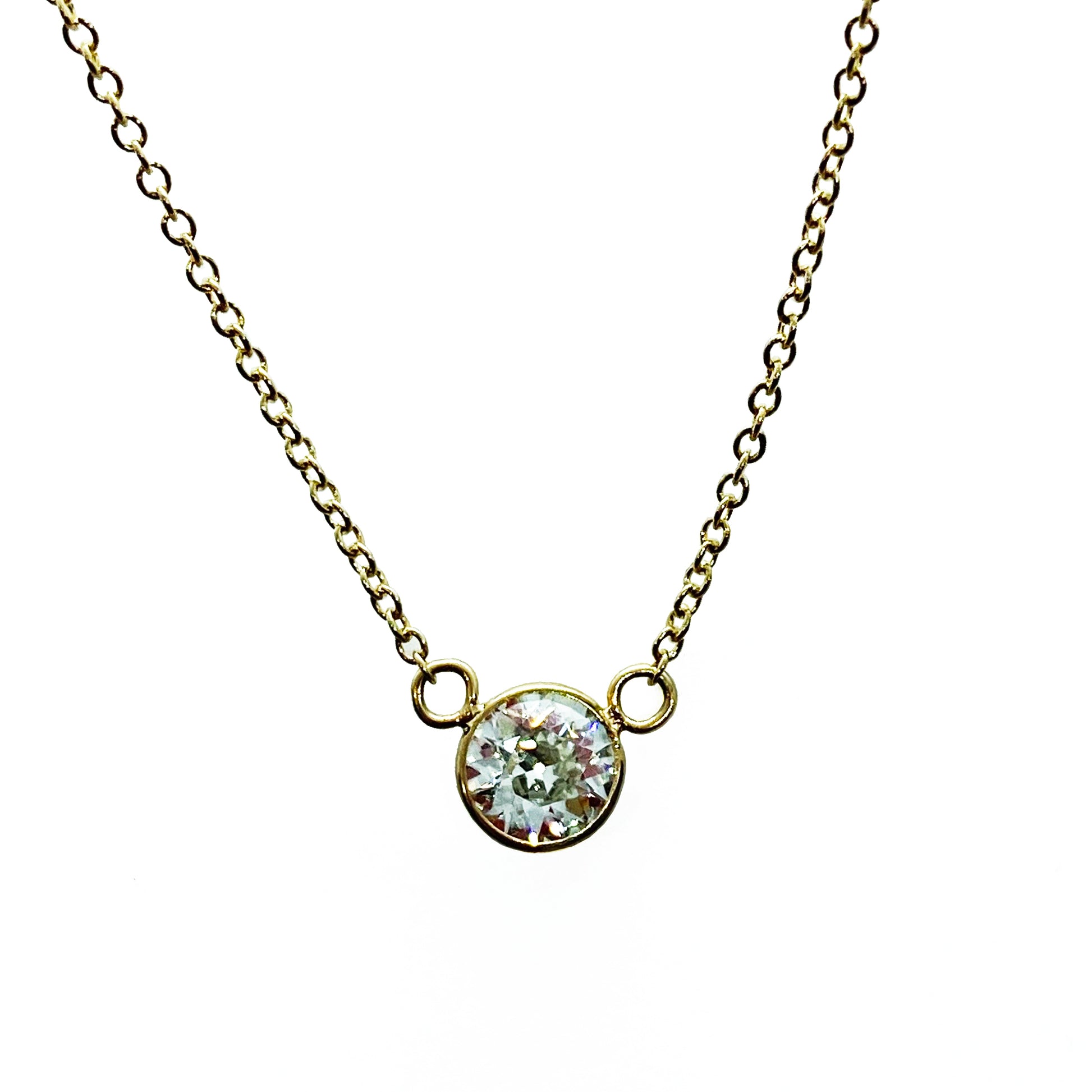 14ky Solitaire Diamond Necklace 0.47ct - eklektic jewelry studio