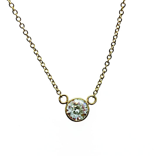 14ky Solitaire Diamond Necklace 0.47ct - eklektic jewelry studio