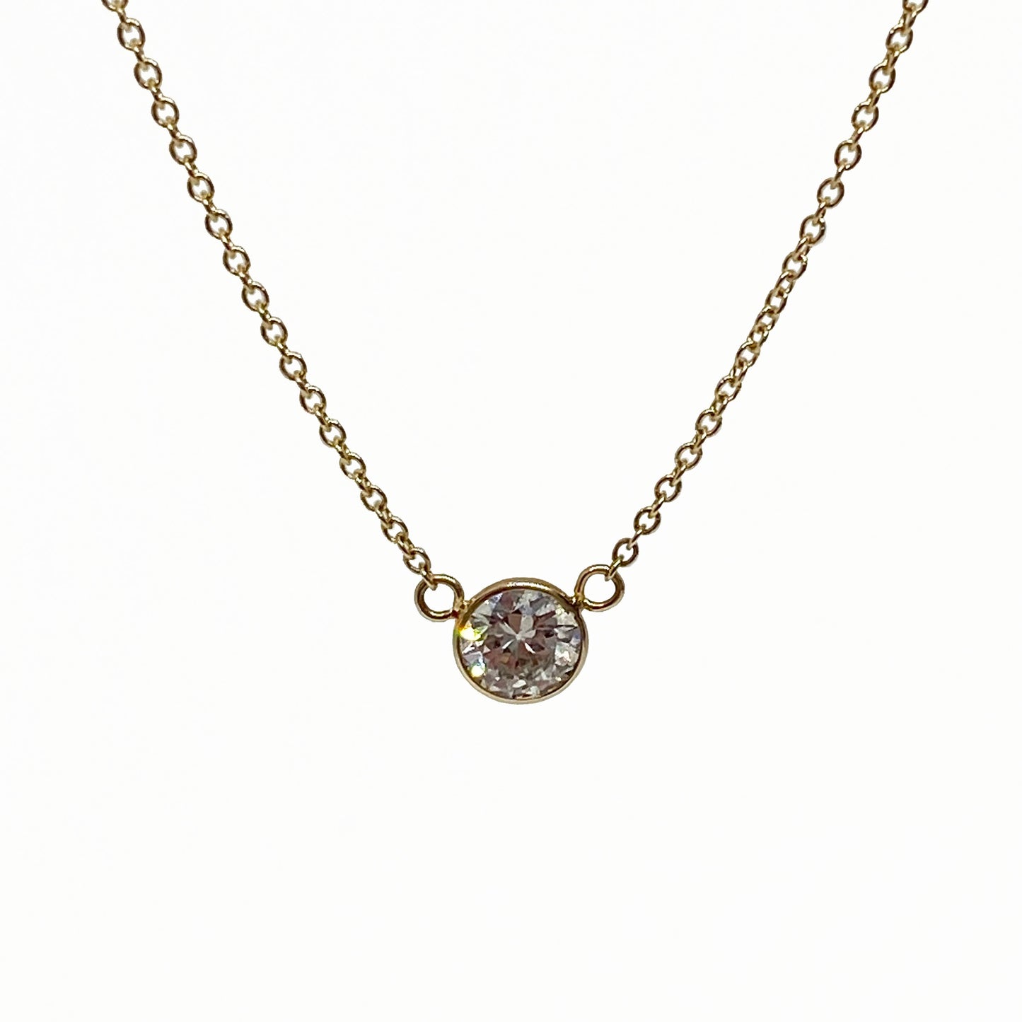 14ky Solitaire Diamond Necklace 0.43ct - eklektic jewelry studio