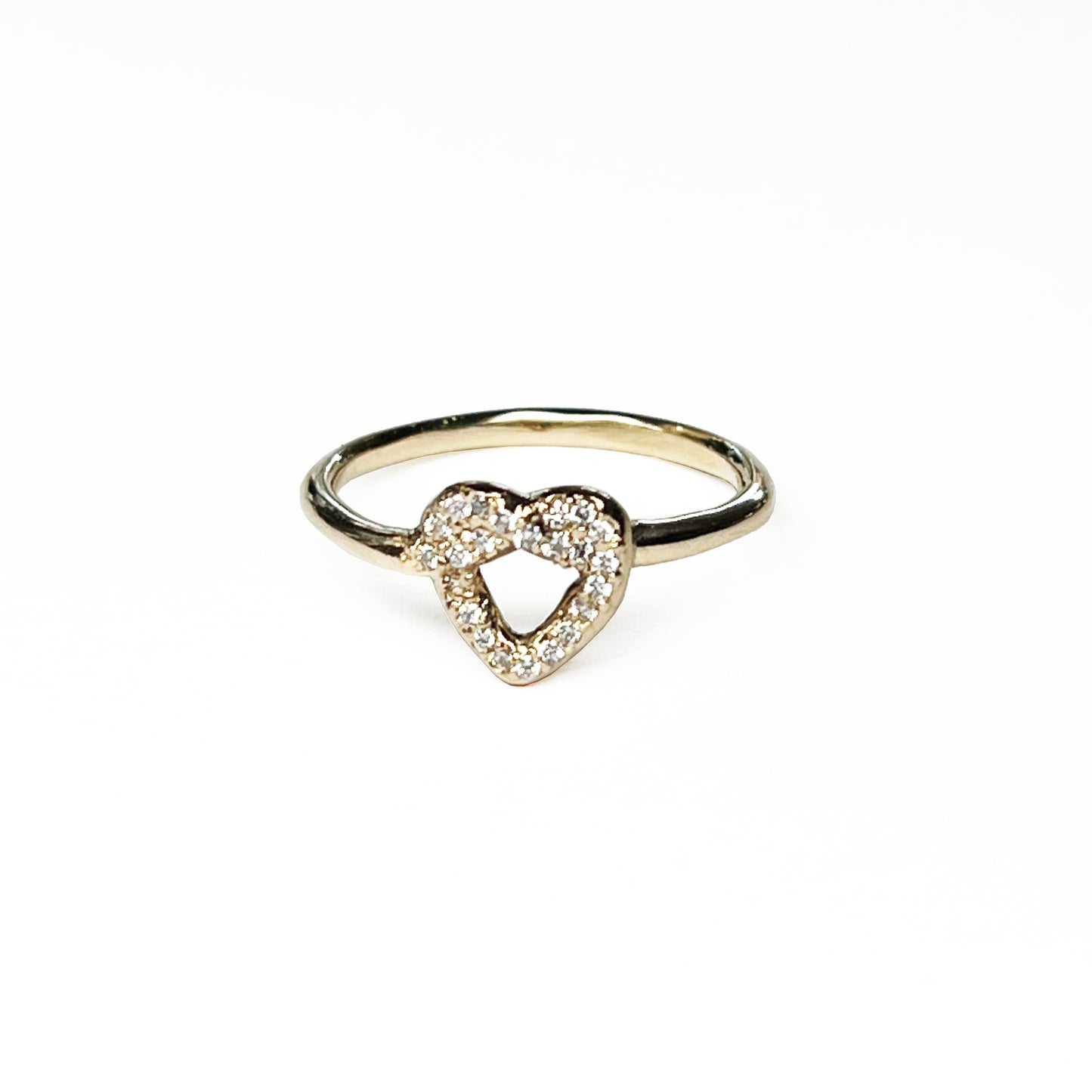 Heart Knot Ring with Diamonds