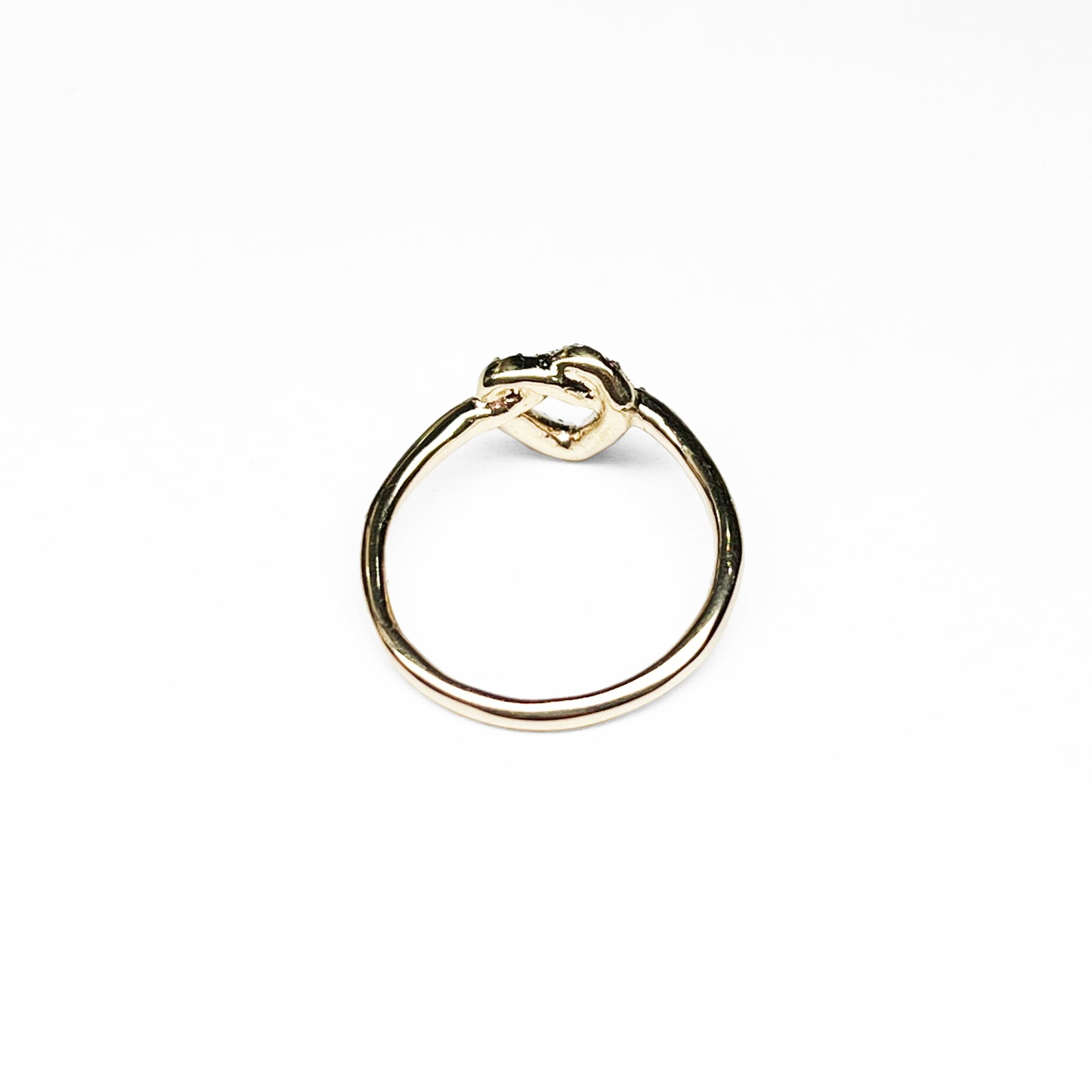 Heart Knot Ring with Diamonds